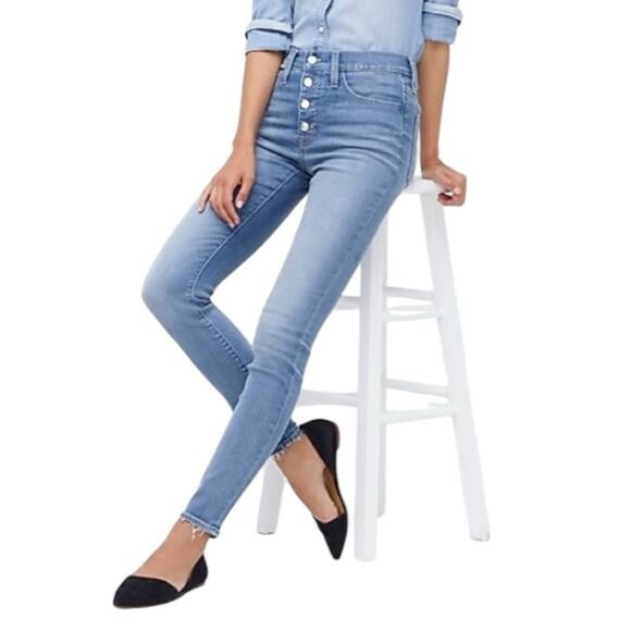 J.Crew High-Rise Skinny Button Fly Jeans Size 27 Light Wash Classic Stretch Fit - Picture 13 of 13